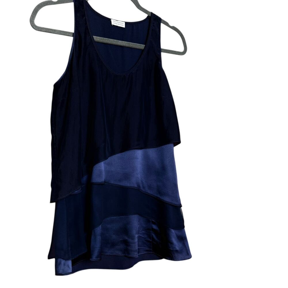 Brunello Cucinelli Tiered Tunic Top Blouse Size M Sleeveless Made in Italy - Picture 8 of 14